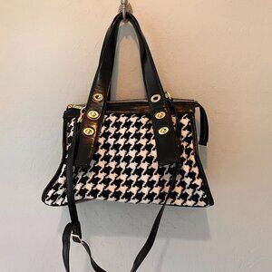House of Want HOW We Are Dynamic Top Handle Satchel- houndstooth.